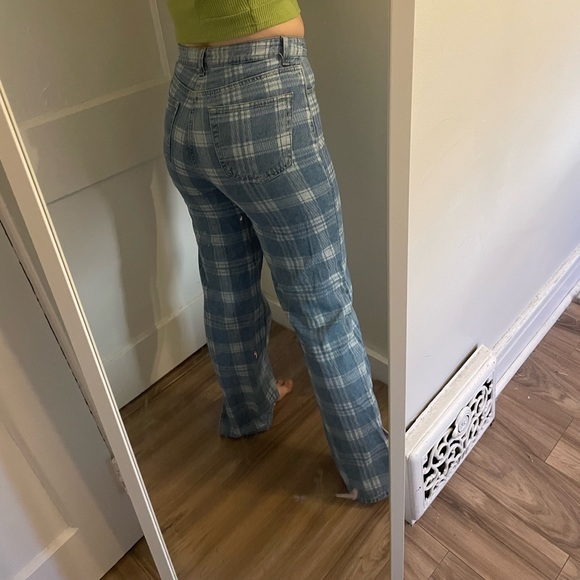 HM Divided plaid size 4 jeans - Picture 3 of 6